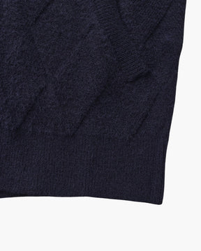 Heritage Diamond Knit Zip Cardigan