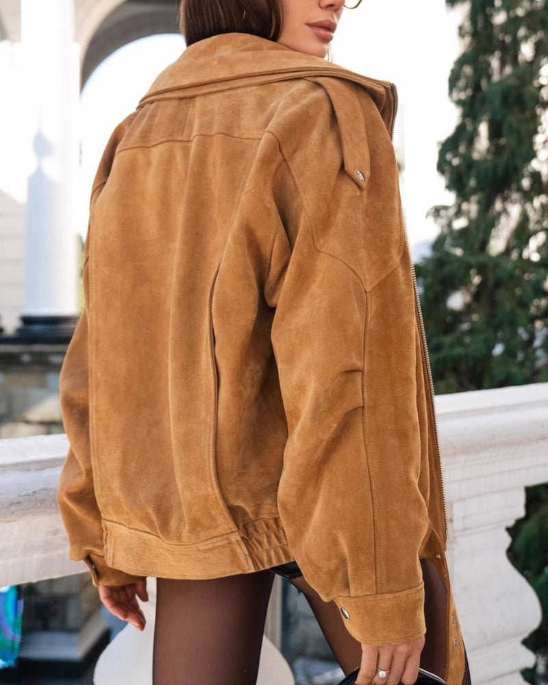 Vintage Suede Drape Jacket